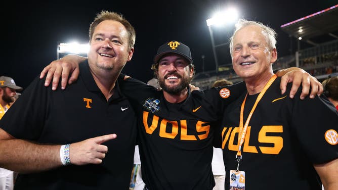 Tennessee football coach Josh Heupel, with Tony Vitello and Rick Barnes