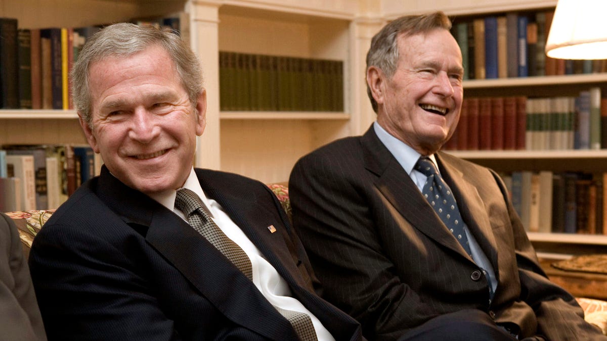 George W. Bush and his father, George H.W. Bush