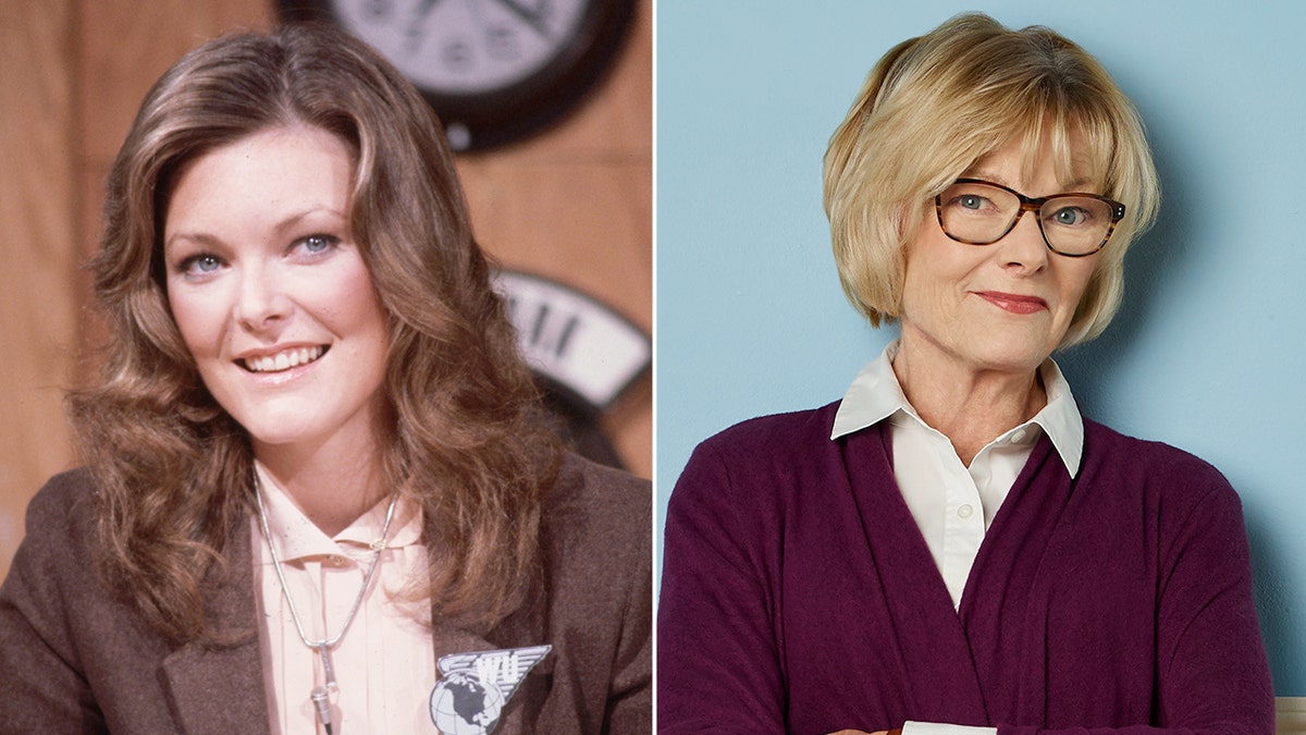 side by side photos of Jane Curtin on 