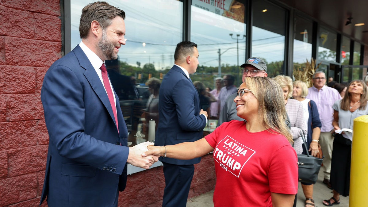 J.D. Vance greets supporter