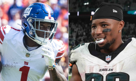 Eagles’ Saquon Barkley shouts out Malik Nabers to the ire of Giants fans: ‘Stay on your side’