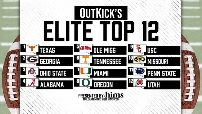 The OutKick College Football Top-12 poll