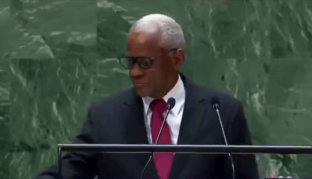 Haitian politician demands reparations and respect at UN, immediately gulps water out of pitcher and spills it 😂