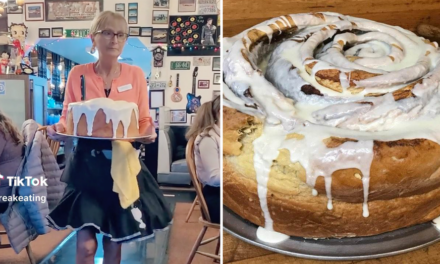 10-pound cinnamon roll at small-town restaurant goes viral on TikTok: ‘Bigger than my head’