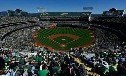 Fans throw objects, storm field during final A’s game in Oakland