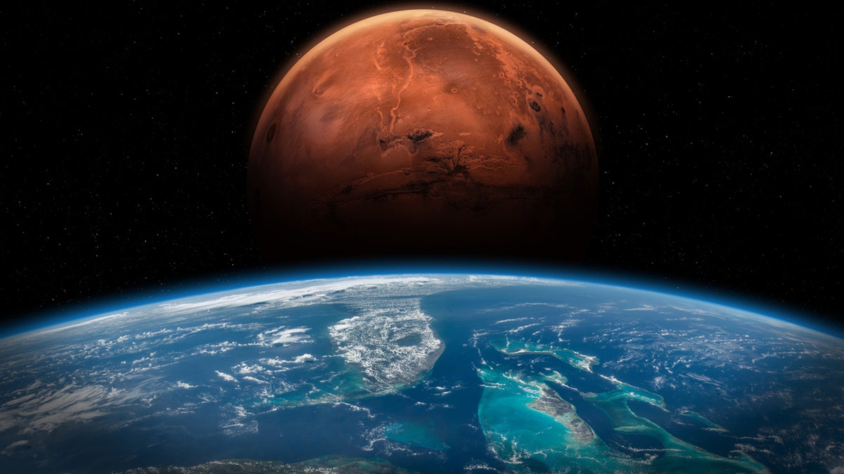 View of Earth and Mars