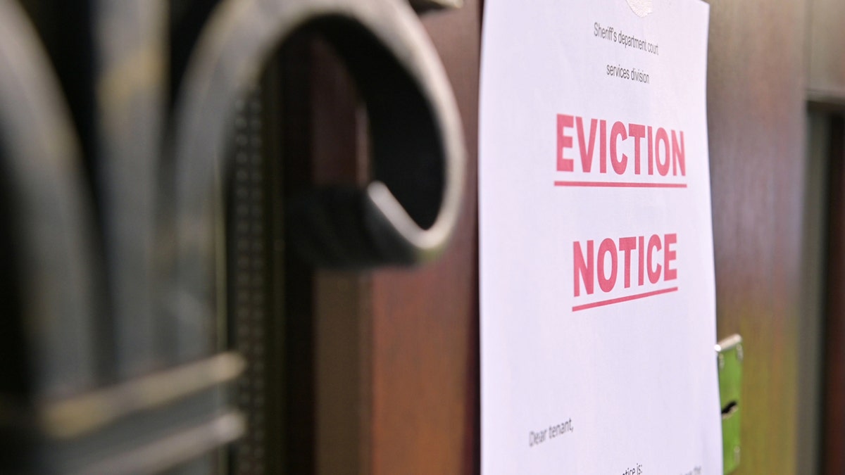 Eviction notice on door