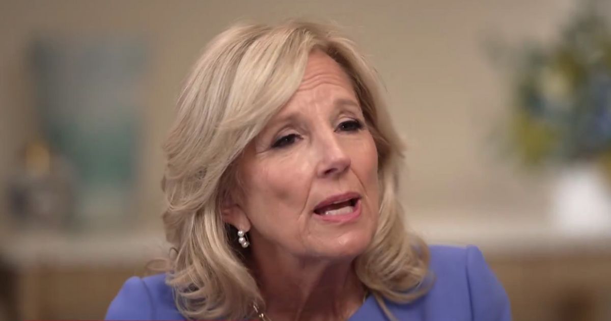 first lady Jill Biden being interviewed on 