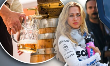 Racecar Driver Sophia Floersch Handles Oktoberfest Beer Keg-Tapping Duties Like A Champ