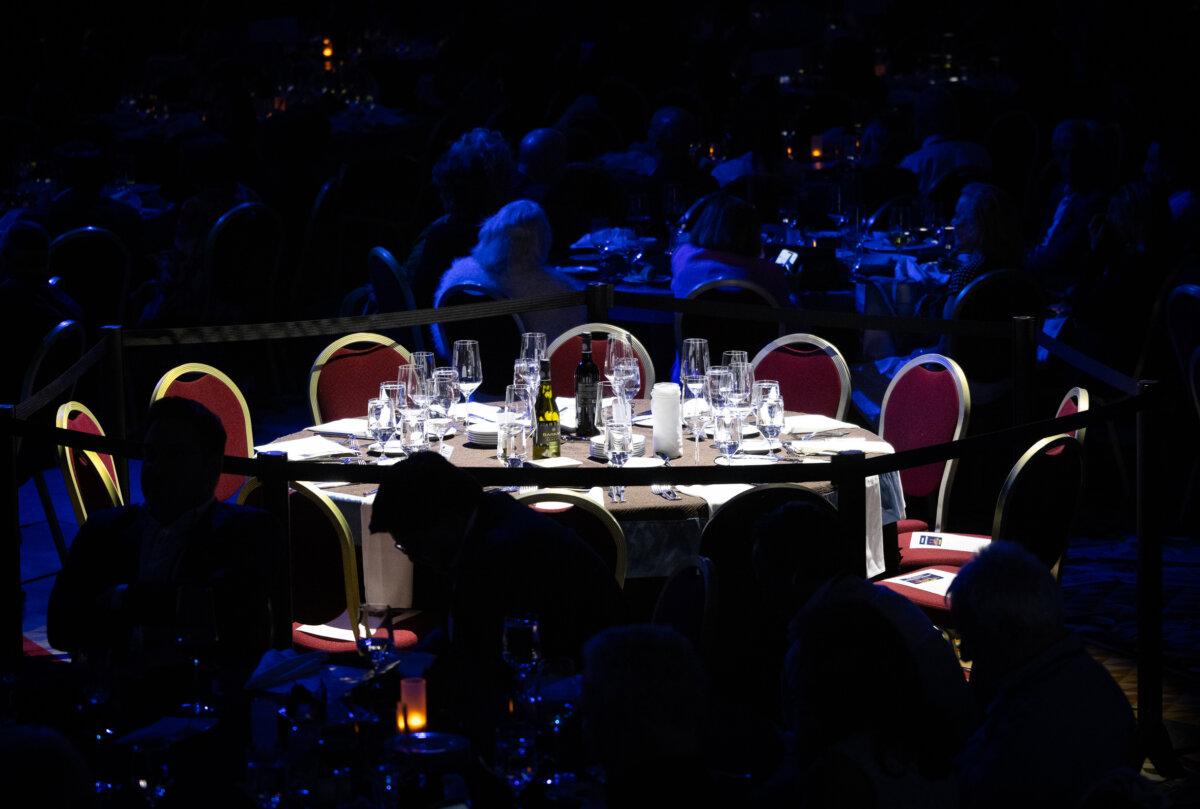 A memorial table sits for Israeli victims of Hamas's terrorist attacks, among guests at the Republican Jewish Coalition Leadership Summit in Las Vegas on Sept. 4, 2024. (John Fredricks/The Epoch Times)