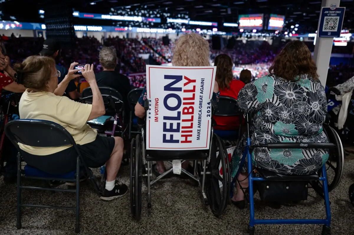 Guests attend a campaign rally for Republican presidential nominee, former U.S. President Donald Trump, in Flint, Michigan, on Sept. 17, 2024. (Scott Olson/Getty Images)