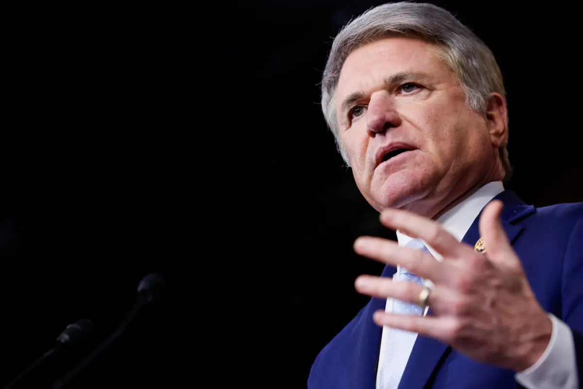 Rep. Michael McCaul (R-Texas) speaks during a news conference at the U.S. Capitol Building on Jan. 29, 2024. (Anna Moneymaker/Getty Images)