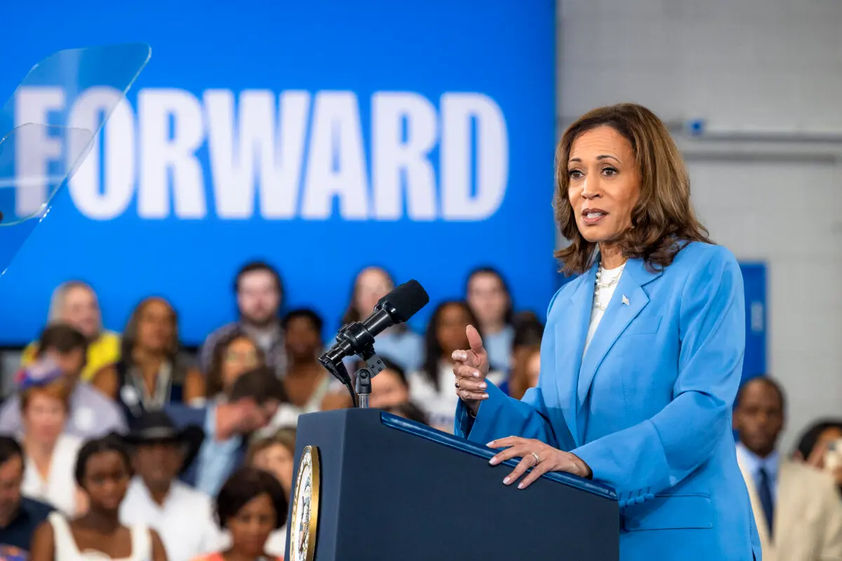 Democratic presidential candidate, Vice President Kamala Harris, speaks on her policy platform in Raleigh, N. C., on Aug. 16, 2024. (Grant Baldwin/Getty Images)