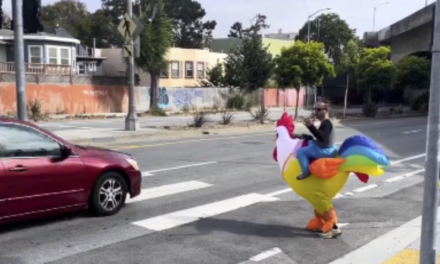 Watch: Um… why the deuce are San Francisco police dressing up in giant chicken costumes?