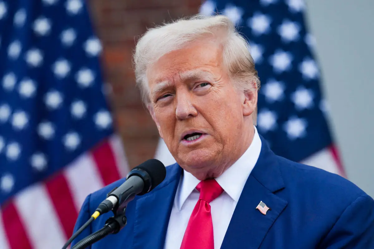 Former President Donald Trump during a press conference at Trump National Golf Club, in Bedminster, N.J., on Aug. 15, 2024. (Jeenah Moon/Reuters)