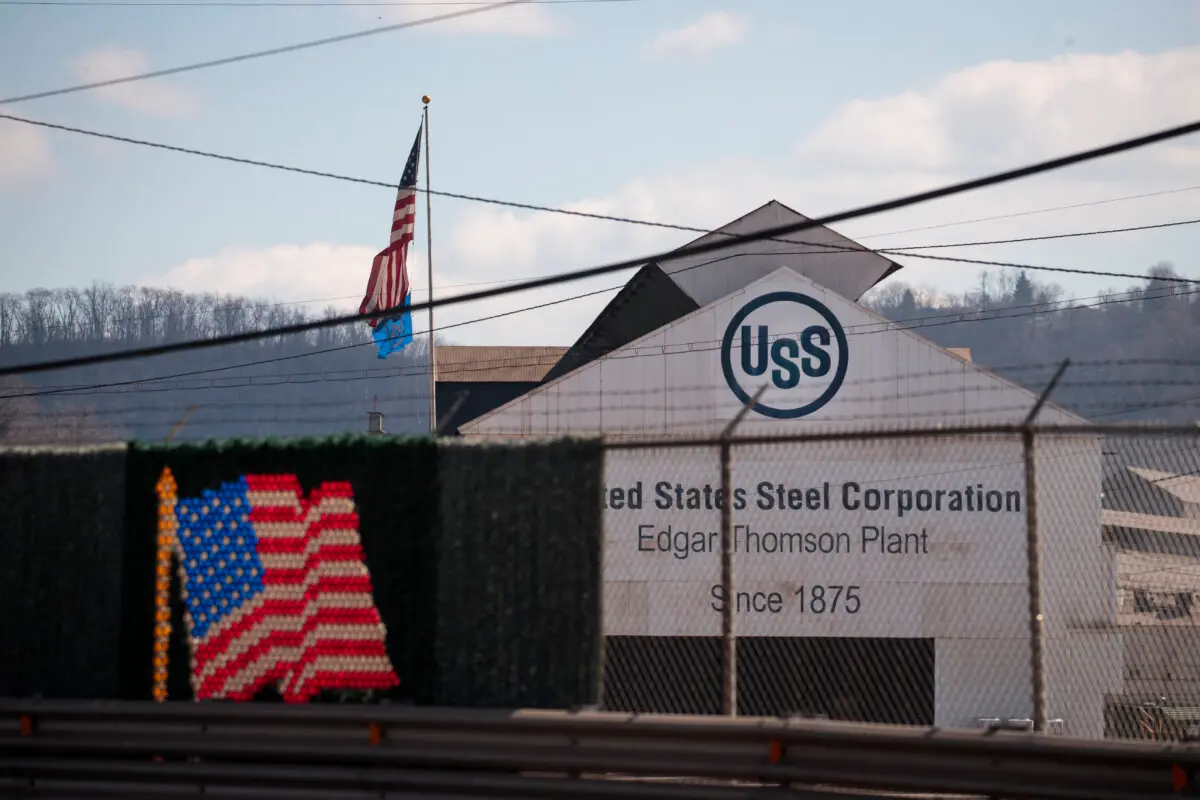 A view of U.S. Steel Edgar Thomson Steel Works in Braddock, Pa., on March 10, 2018. (Drew Angerer/Getty Images)