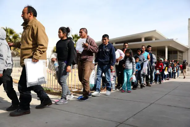 Illegal immigrants at an Annunciation House facility after being released by the U.S. Immigration and Customs Enforcement in El Paso, Texas on Jan. 14, 2019. (Joe Raedle/Getty Images)