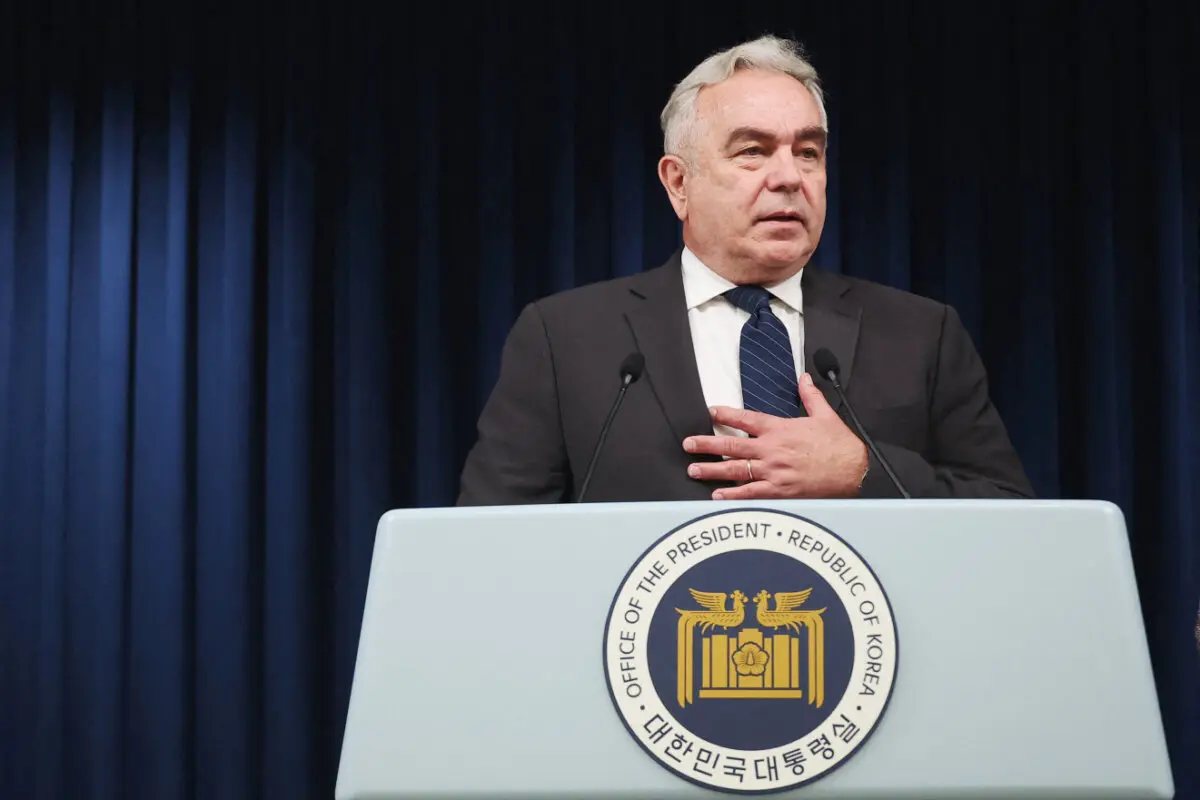 U.S. National Security Council Coordinator for Indo-Pacific Affairs Kurt Campbell speaks during a news conference at the South Korean Presidential Office in Seoul on July 18, 2023. (Kim Hong-ji/ Pool/AFP via Getty Images)