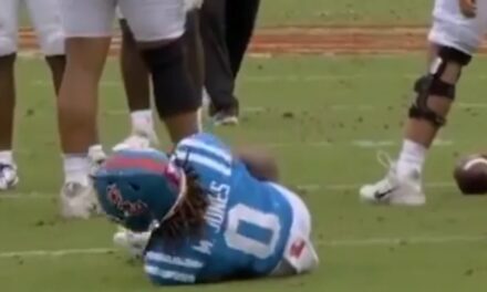 Did Ole Miss Player Fake This Nasty Injury? You Be The Judge!