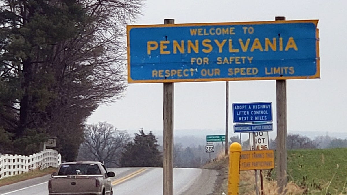 welcome to Pa. sign