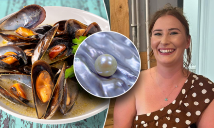 Man accidentally bites into pearl ‘treasure’ while eating dinner with fiancée and others