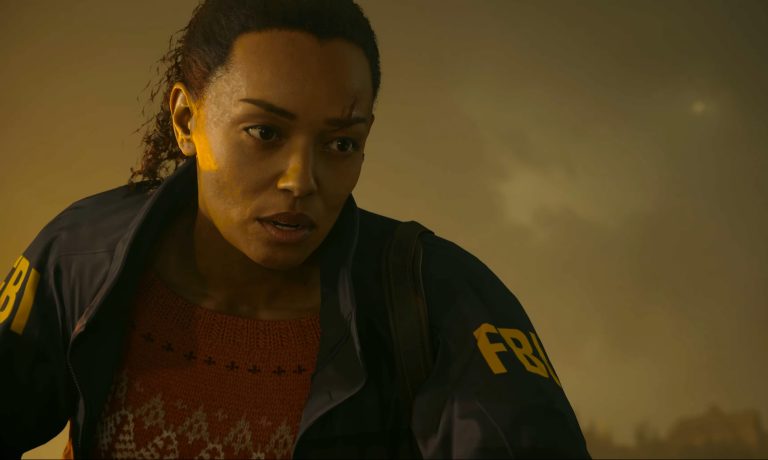 Saga Anderson (Melanie Liburd) discovers a disoriented Alan Wake (Ilkka Villi) in Alan Wake II (2023), Remedy Games