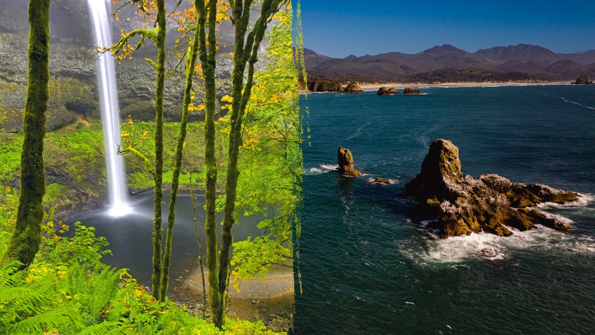 Silver Falls and Cannon Beach in Oregon