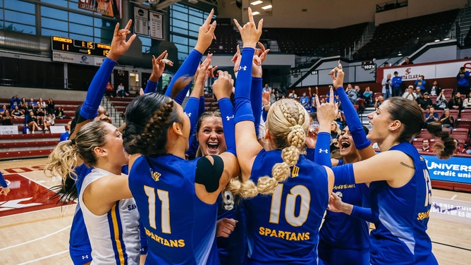 The San Jose State women's volleyball team, which has transgender player Blaire Fleming, defeated Santa Clara to move to 6-0 on the season, the best start in program history.