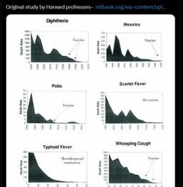 The decline of mortality attributed to vaccination rates is HIGHLY QUESTIONABLE according to graphs of Measles, Scarlet Fever, Whooping Cough, Diphtheria and Smallpox