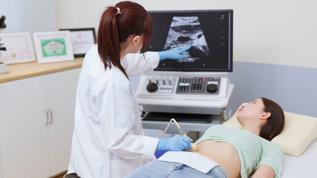 A woman getting an ultrasound