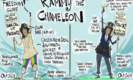 Cartoon: Kammy Chameleon. Underneath It’s the Same Leftist Who Couldn’t Get a Single Vote