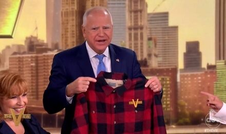 The View Helps Walz to Fix Kamala Blunder, Gift ‘Dad in Plaid’ Flannel Shirt