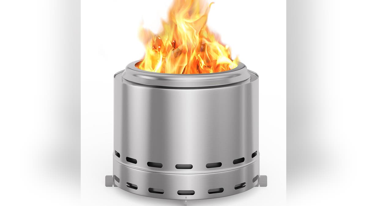 Stay warm with a compact smokeless fire pit. 