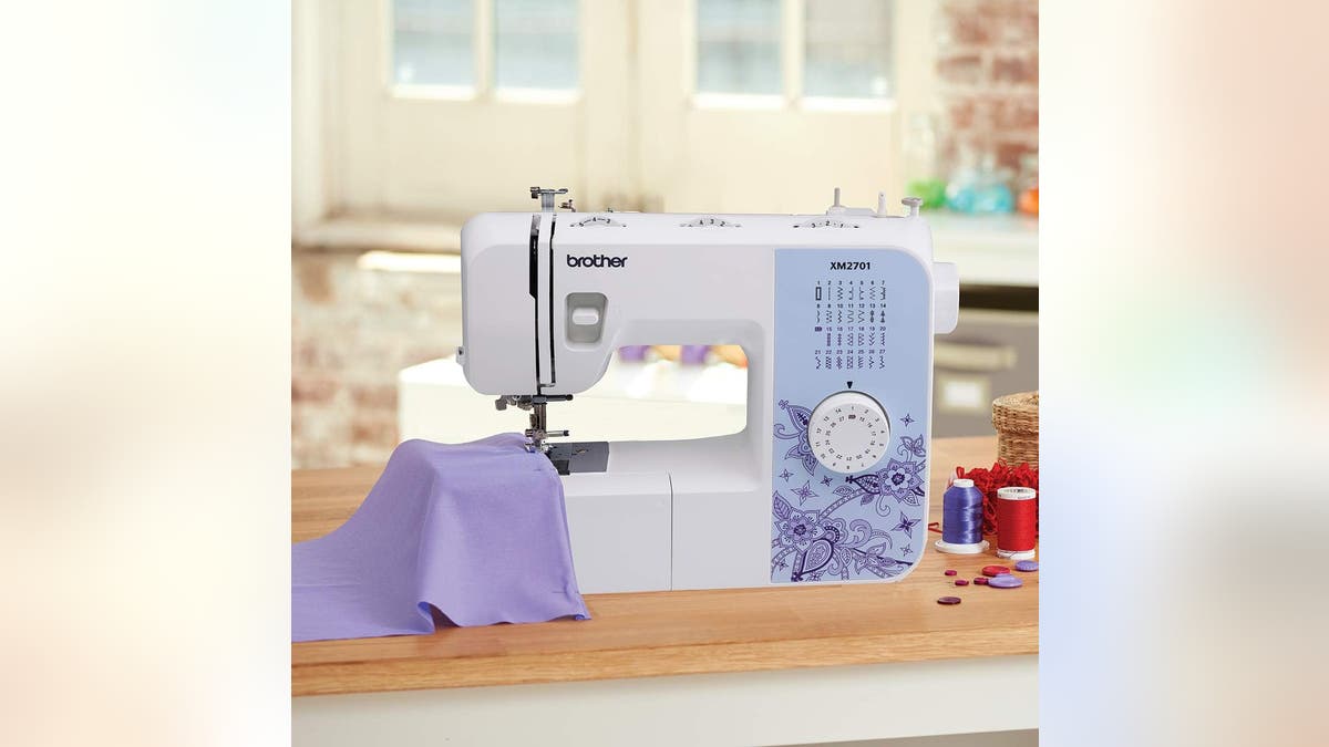 A sewing machine makes quilting a much faster process. 