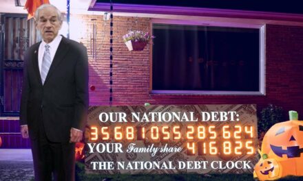 Ron Paul Decorates For Halloween By Putting Spooky National Debt Counter In Front Yard