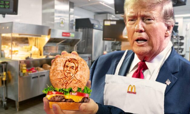 GLORY BE! Ronald Reagan Appears In Big Mac Bun Trump Cooking