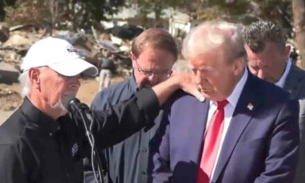 Watch the touching moment this North Carolina business owner asked Trump if he could pray for him