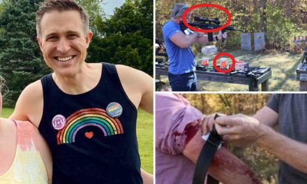 This Democrat Senate candidate tried to do a super-manly photoshoot with Adam Kinzinger at the gun range and it ended in blood-spurting disaster