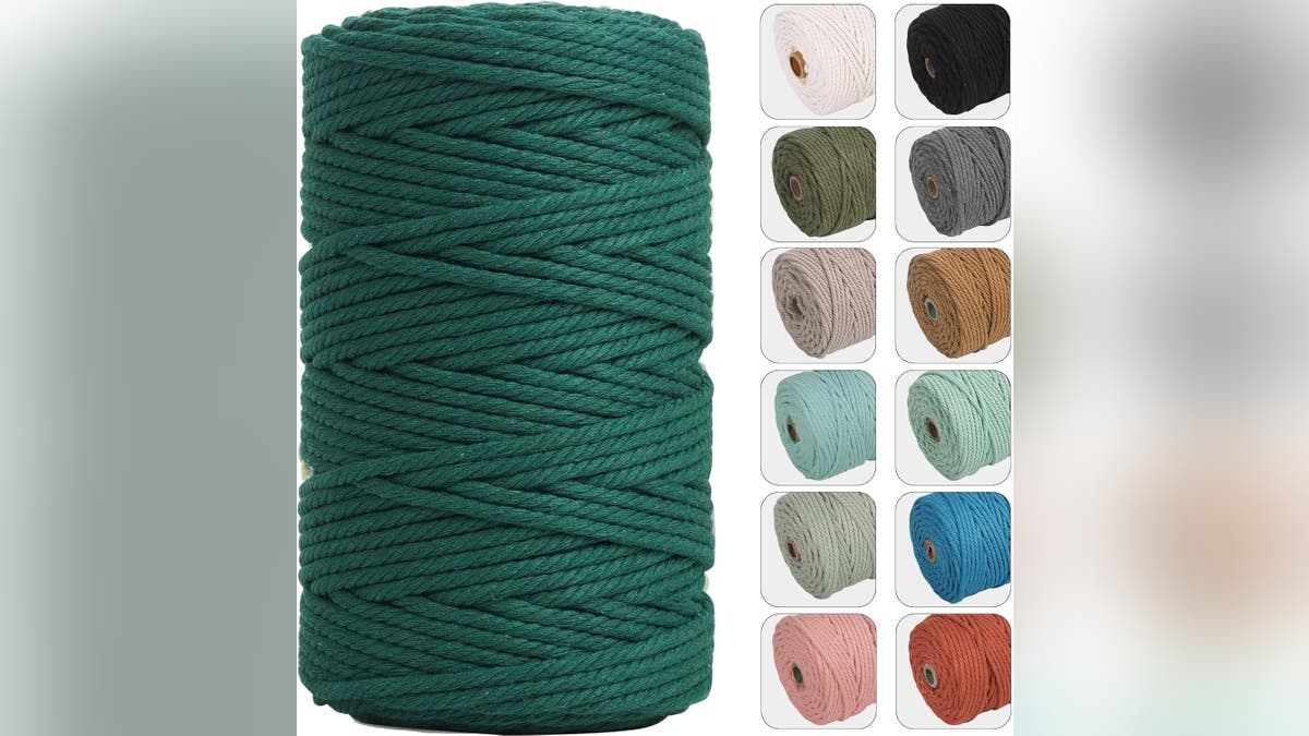 You can get a macramé cord in a variety of fun colors. 