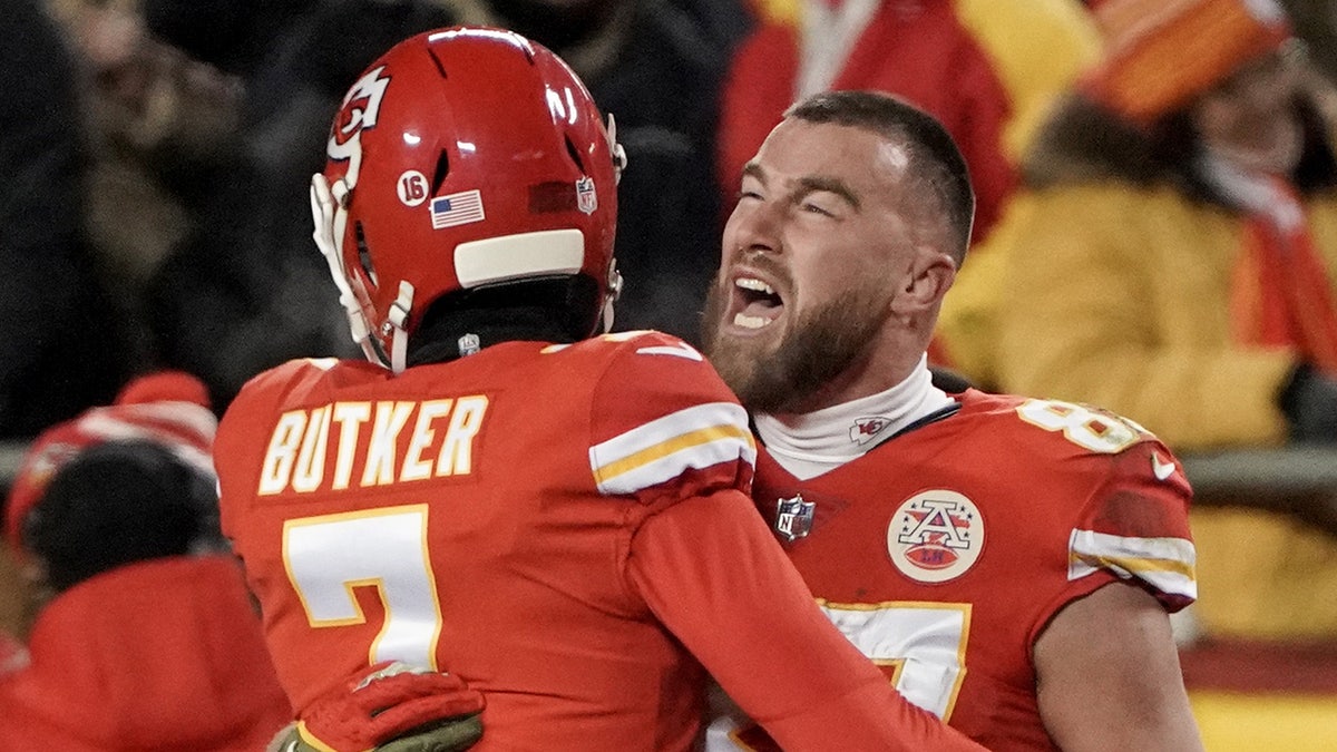 Butker and Kelce celebrate