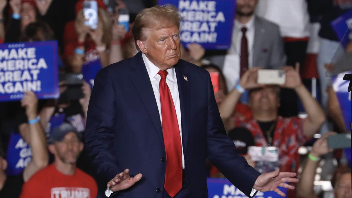 Republican presidential nominee former President Donald Trump at a campaign rally at Bayfront Convention Center in Erie, Pa., Sunday, Sept. 29, 2024.