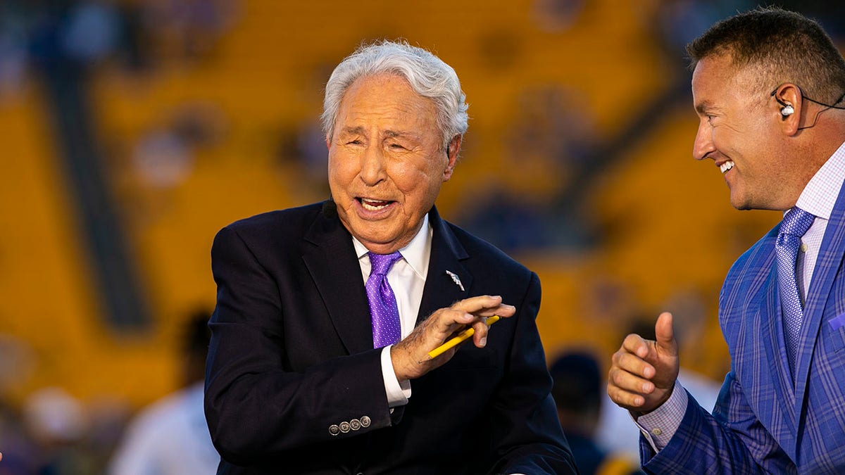 Lee Corso on the set of College Gameday