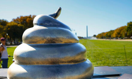 PHOTOS: Giant Poop Statue on Replica of Nancy Pelosi’s Desk Installed Outside U.S. Capitol to Remember January 6