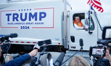 Trump Trolls Biden And Harris By Holding A Press Conference In A MAGA Garbage Truck: ‘This Truck Is In Honor Of Kamala And Joe’