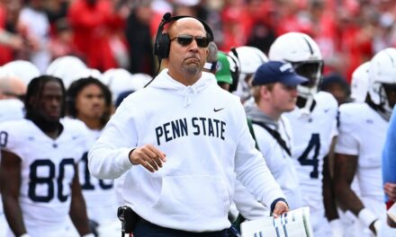 Penn State’s James Franklin steps away from press conference when asked about former players’ rape charges