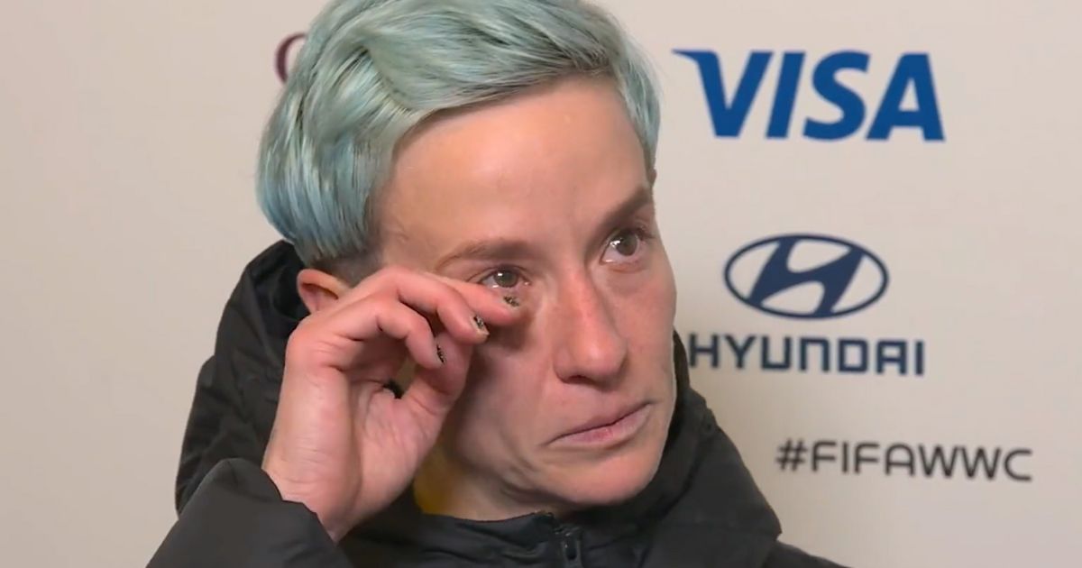 Megan Rapinoe is interviewed after the U.S. women's team lost in the World Cup.