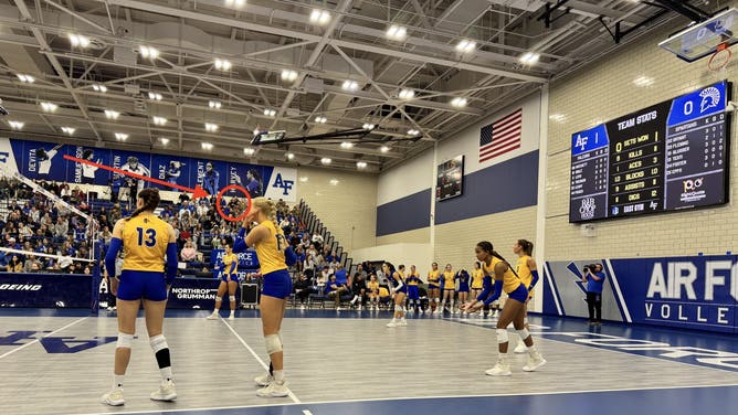 Photo take from courtside at the Air Force/San Jose State volleyball match on Saturday.