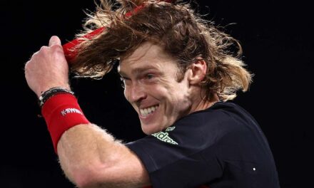 Russia’s Andrey Rublev draws blood during meltdown at Paris Masters