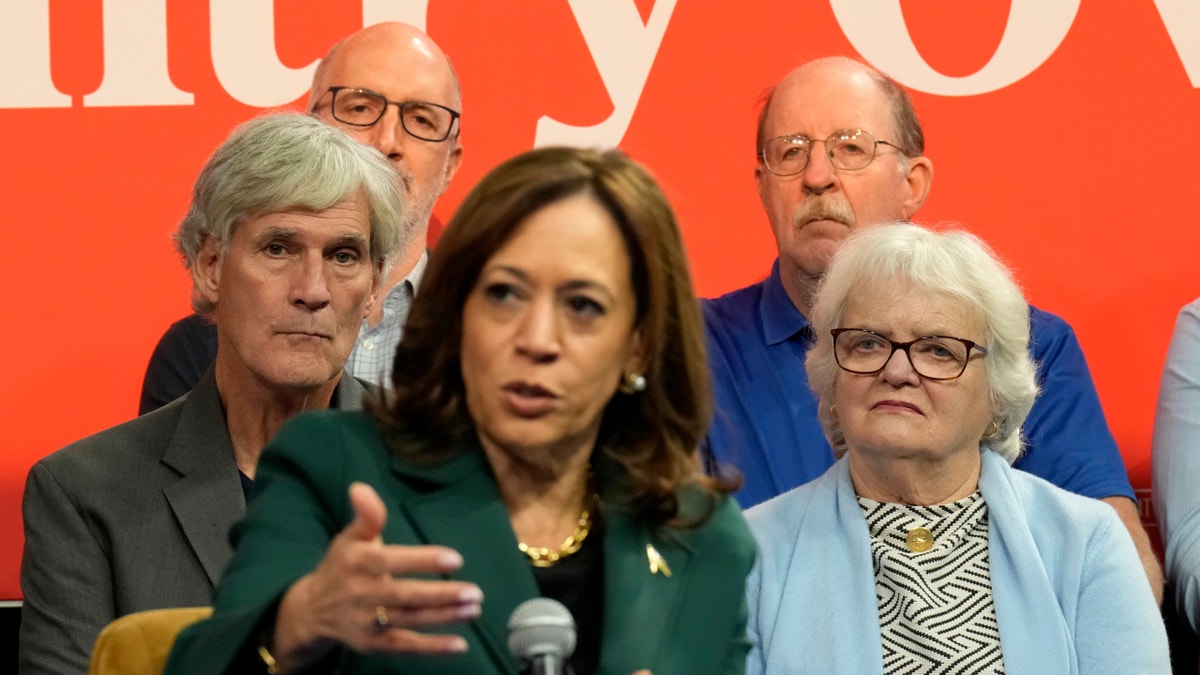 Kamala Harris with people behind her a Pa. town hall