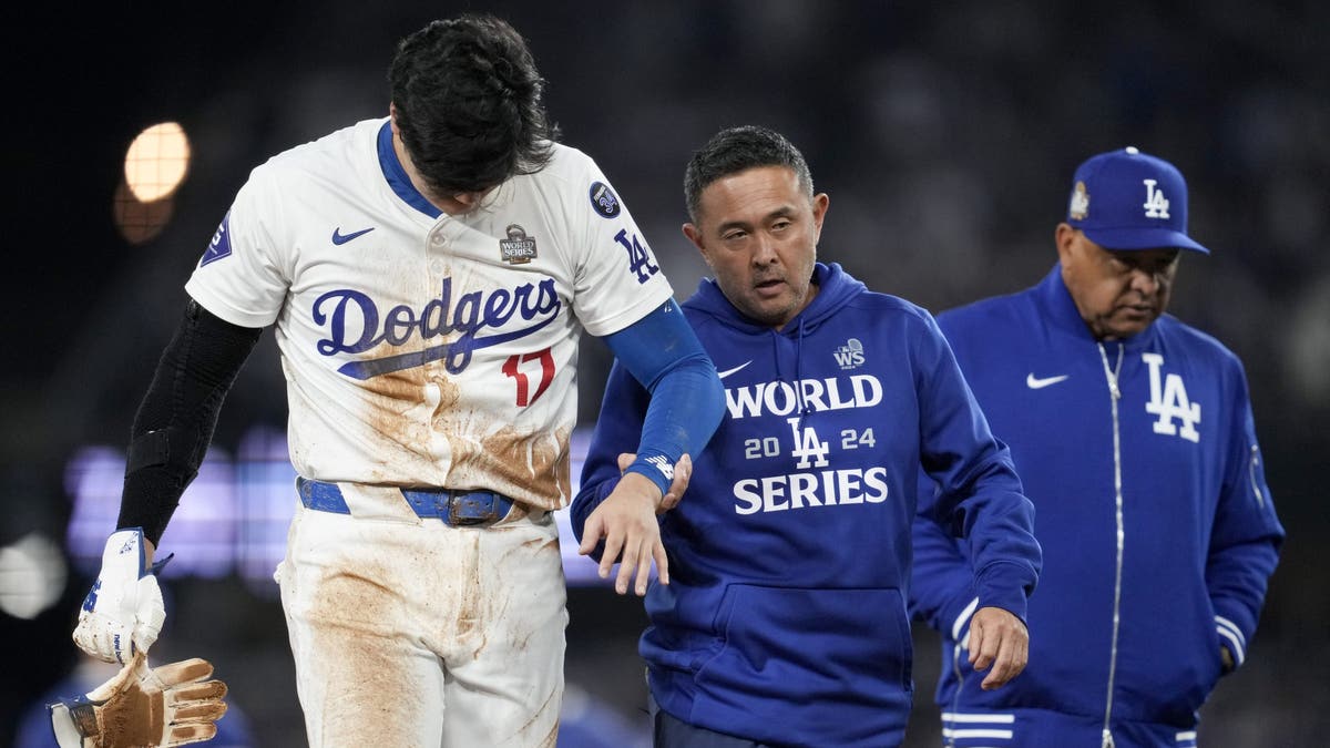 Shohei Ohtani walks off field